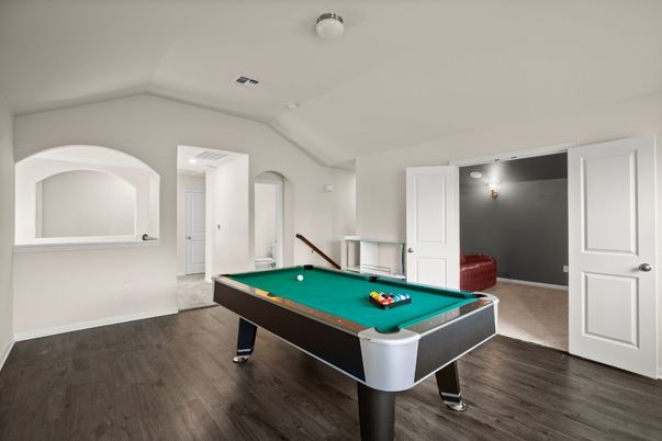 Billiard Table, Game Room, Interior, Wood Texture Flooring