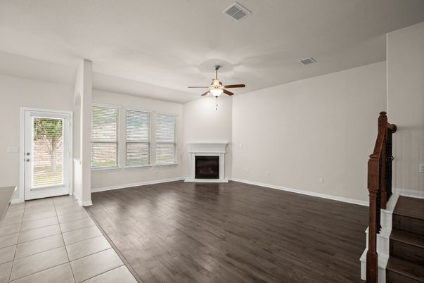 Empty room, Fireplace, Interior, Wood Texture Flooring