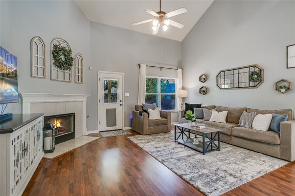 Fireplace, Interior, Living room, Wood Texture Flooring