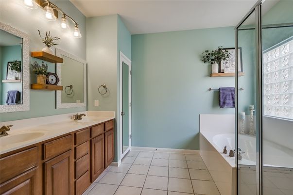 Bathroom, Dual Sink Vanities, Glass Shower, Interior