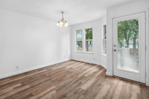 Empty room, Interior, Pendant Lights, Wood Texture Flooring