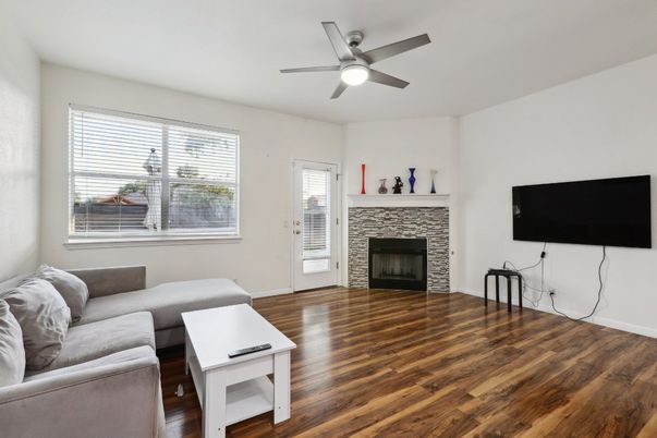 Fireplace, Interior, Wood Texture Flooring