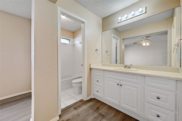 Bathroom, Dual Sink Vanities, Interior, Wood Texture Flooring