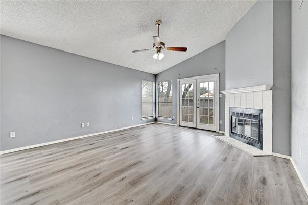 Empty room, Fireplace, Interior, Wood Texture Flooring
