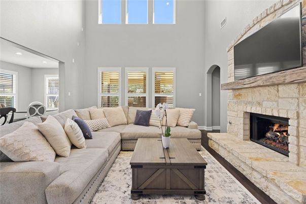 Fireplace, Interior, Living room, Recessed Lighting