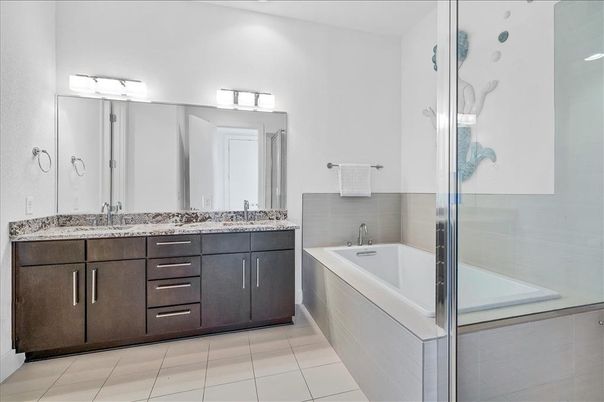 Bathroom, Dual Sink Vanities, Glass Shower, Interior