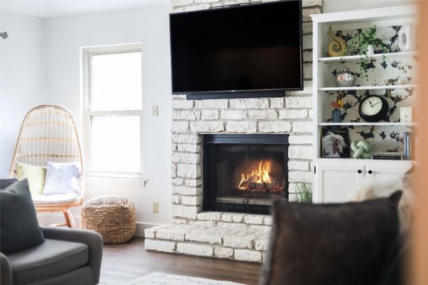 Fireplace, Interior, Wood Texture Flooring