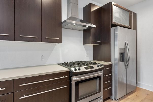 Interior, Kitchen, Stainless Steel Appliances, Wood Texture Flooring