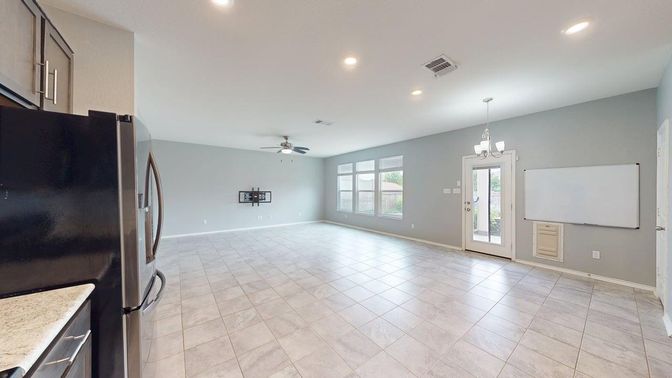Chandelier, Empty room, Interior, Recessed Lighting