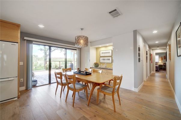 Chandelier, Dining room, Interior, Recessed Lighting, Wood Texture Flooring