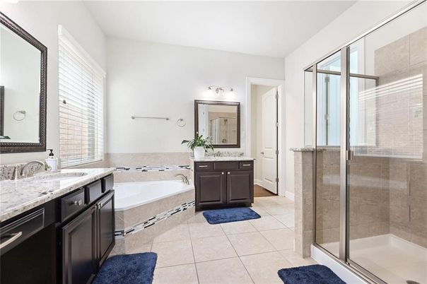 Bathroom, Dual Sink Vanities, Glass Shower, Interior