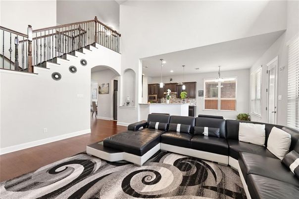 Dining room, Interior, Kitchen, Living room, Pendant Lights, Recessed Lighting, Wood Texture Flooring