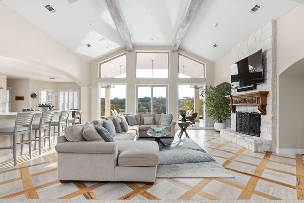 Fireplace, Interior, Living room, Recessed Lighting
