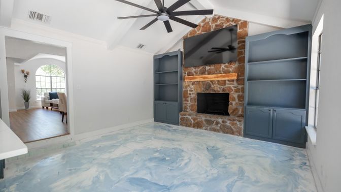 Empty room, Fireplace, Interior, Wood Texture Flooring