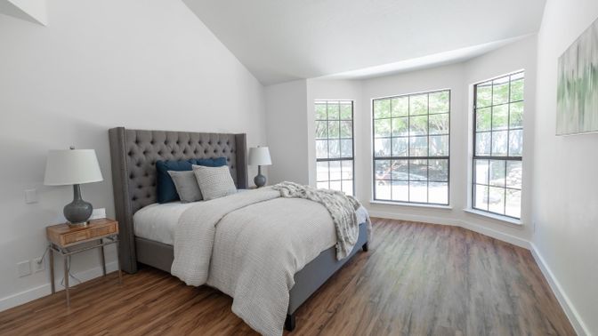 Bedroom, Interior, Wood Texture Flooring