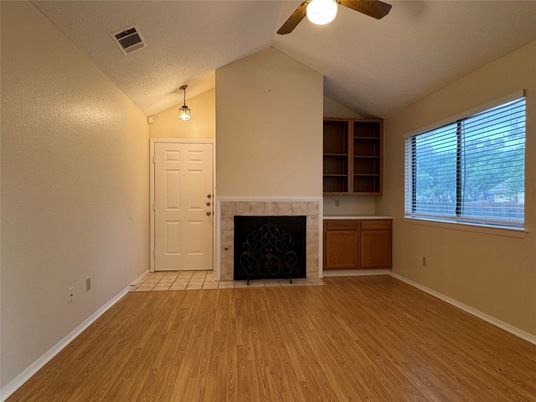Empty room, Fireplace, Interior, Wood Texture Flooring