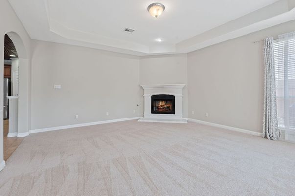 Empty room, Fireplace, Interior, Recessed Lighting