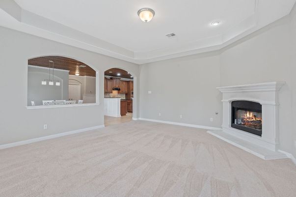 Empty room, Fireplace, Interior, Pendant Lights, Recessed Lighting