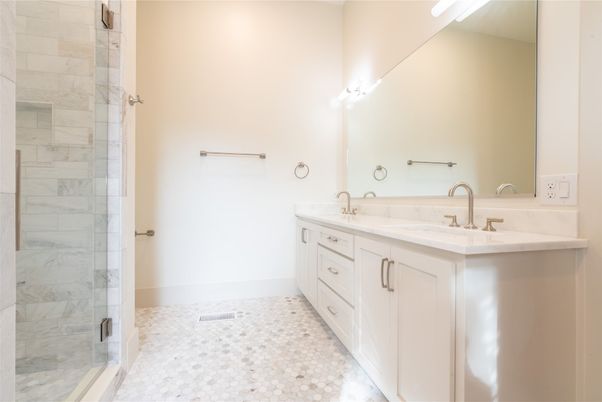Bathroom, Dual Sink Vanities, Glass Shower, Interior