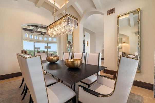 Chandelier, Dining room, Interior, Wood Texture Flooring