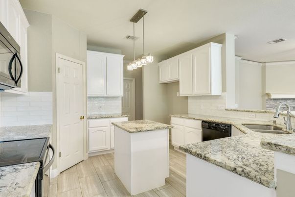 Interior, Kitchen, Pendant Lights, Wood Texture Flooring