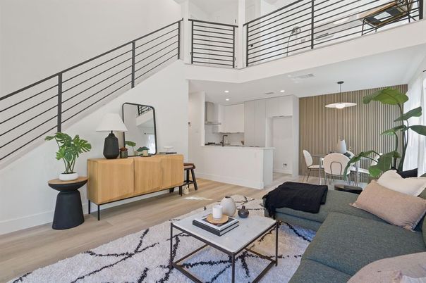 Dining room, Interior, Kitchen, Living room, Pendant Lights, Recessed Lighting, Wood Texture Flooring