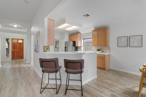 Interior, Kitchen, Stainless Steel Appliances, Wood Texture Flooring