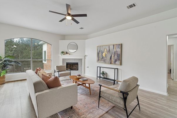 Fireplace, Interior, Living room, Wood Texture Flooring