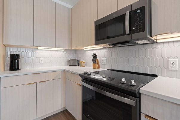 Interior, Kitchen, Stainless Steel Appliances, Wood Texture Flooring