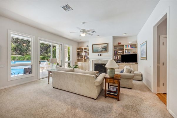 Fireplace, Interior, Living room, Recessed Lighting