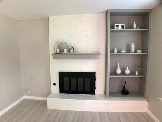 Fireplace, Interior, Wood Texture Flooring