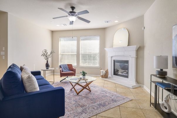 Fireplace, Interior, Living room, Recessed Lighting