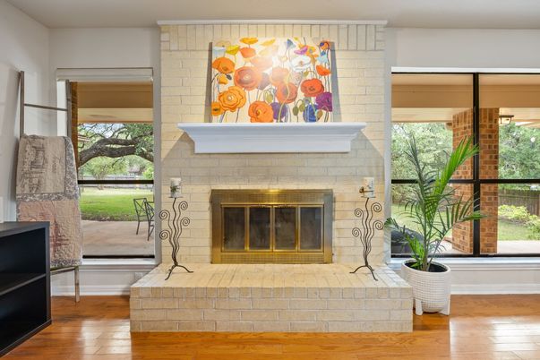 Fireplace, Interior, Wood Texture Flooring