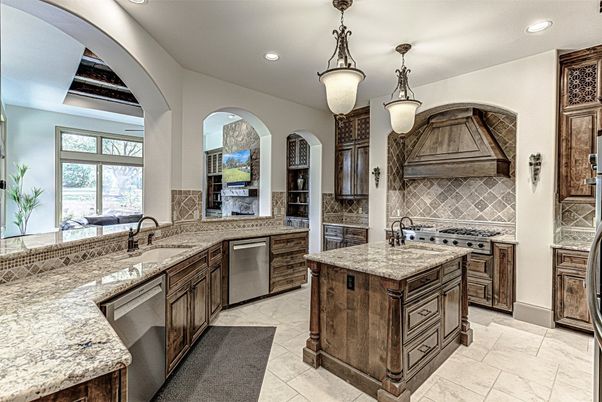 Interior, Kitchen, Pendant Lights, Recessed Lighting, Stainless Steel Appliances