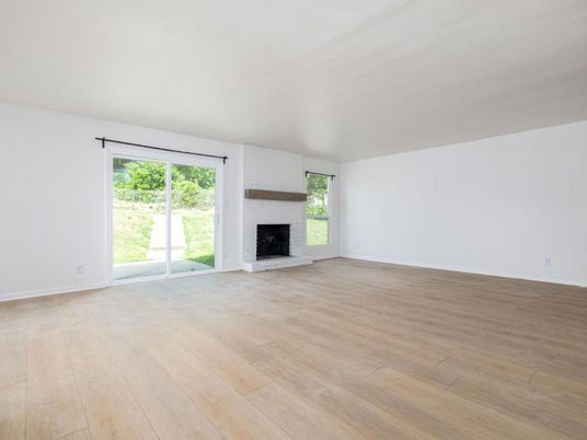 Empty room, Fireplace, Interior, Wood Texture Flooring