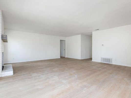 Empty room, Fireplace, Interior, Wood Texture Flooring