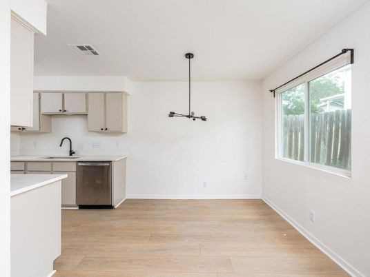 Interior, Kitchen, Pendant Lights, Wood Texture Flooring