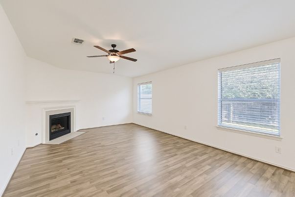 Empty room, Fireplace, Interior, Wood Texture Flooring