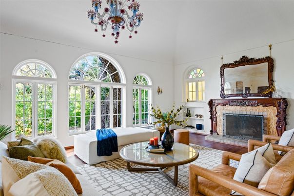 Chandelier, Fireplace, Interior, Living room, Wood Texture Flooring