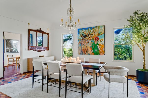 Chandelier, Dining room, Interior, Wood Texture Flooring