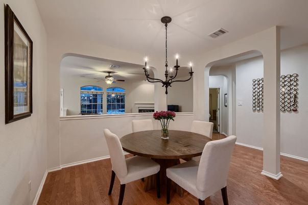 Chandelier, Dining room, Interior, Wood Texture Flooring