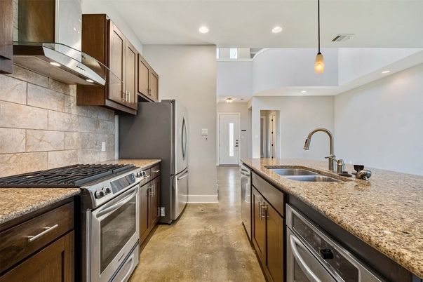 Interior, Kitchen, Pendant Lights, Recessed Lighting, Stainless Steel Appliances