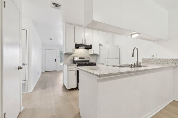 Interior, Kitchen, Stainless Steel Appliances, Wood Texture Flooring
