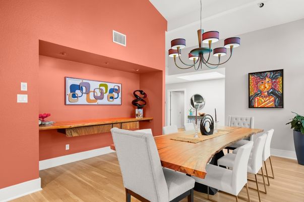 Chandelier, Dining room, Interior, Wood Texture Flooring