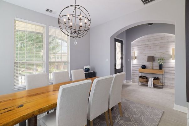 Chandelier, Dining room, Interior, Wood Texture Flooring