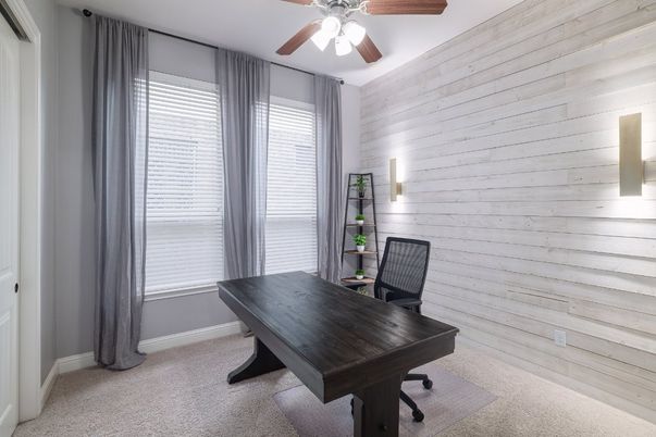 Home Office, Interior, Wooden Walls