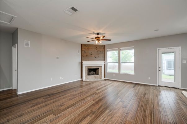 Empty room, Fireplace, Interior, Wood Texture Flooring