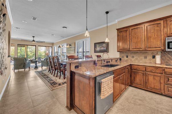 Dining room, Interior, Kitchen, Living room, Pendant Lights, Recessed Lighting