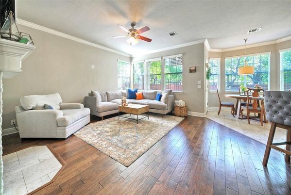 Dining room, Interior, Living room, Pendant Lights, Wood Texture Flooring