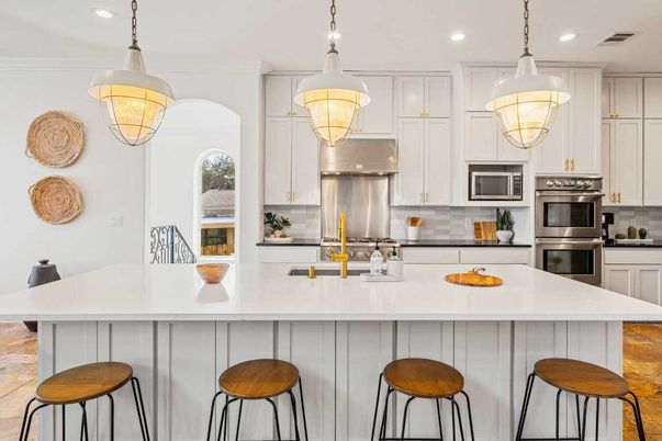 Interior, Kitchen, Pendant Lights, Recessed Lighting, Stainless Steel Appliances